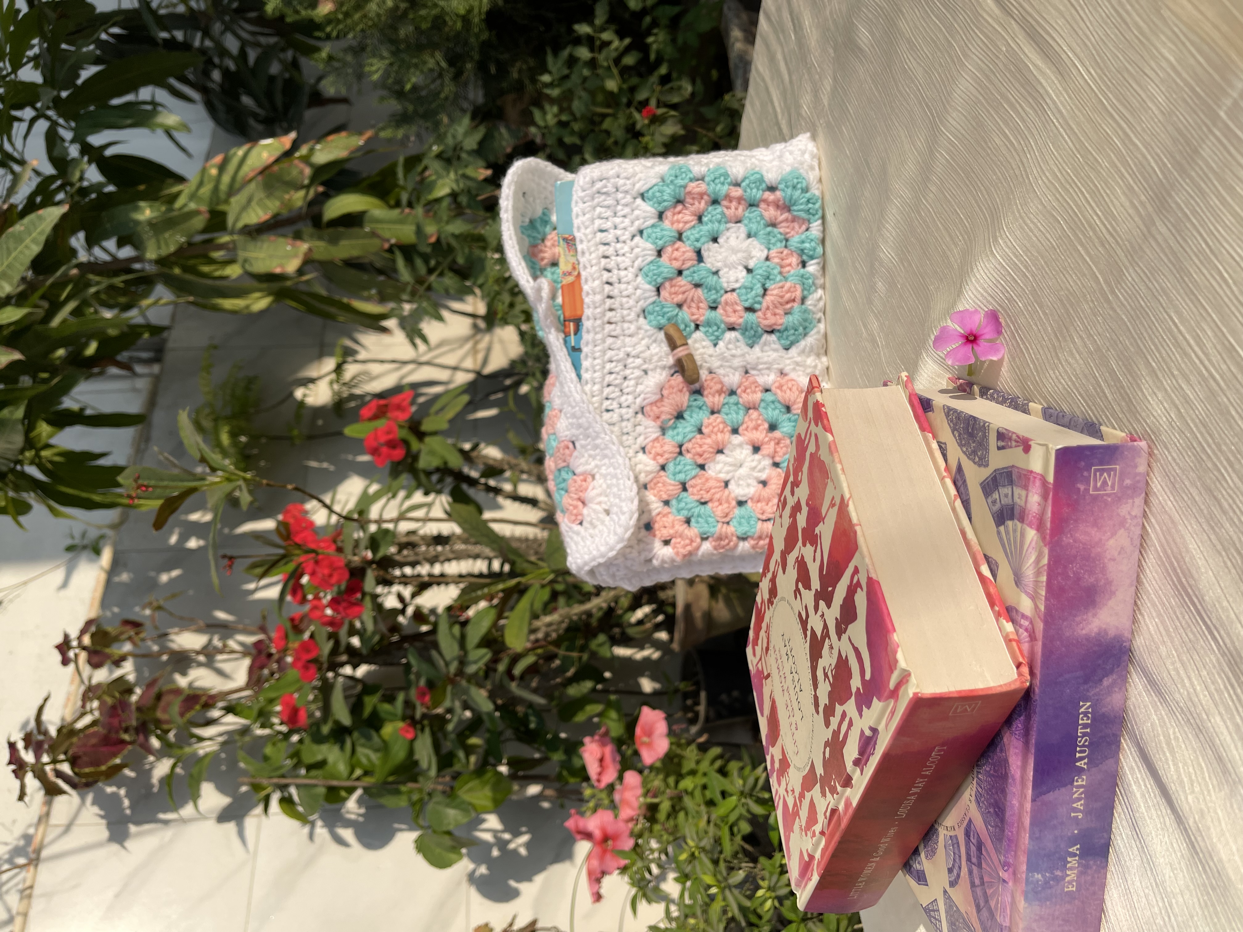 Hey Everyone! Look At This Crochet Book Case I Made