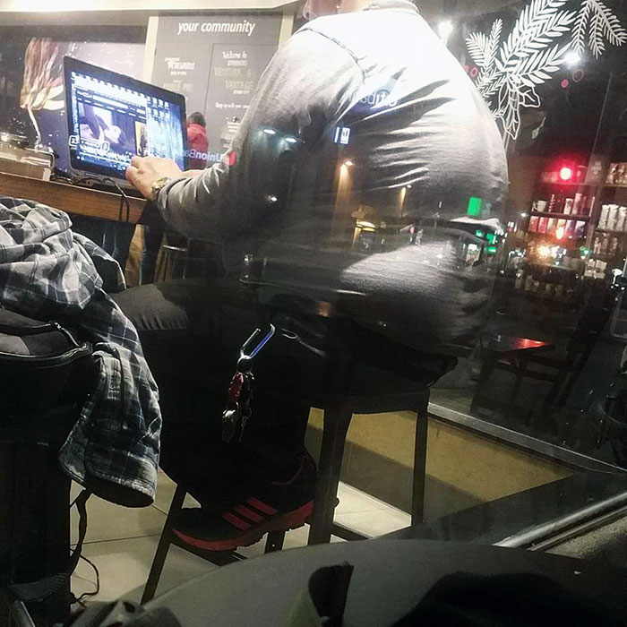 This Guy Watching Inappropriate Video At Starbucks