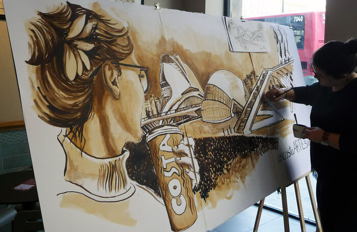 Mural For Day 2 Of My Collab With Costa Coffee In Valencia's Cafes (2016)