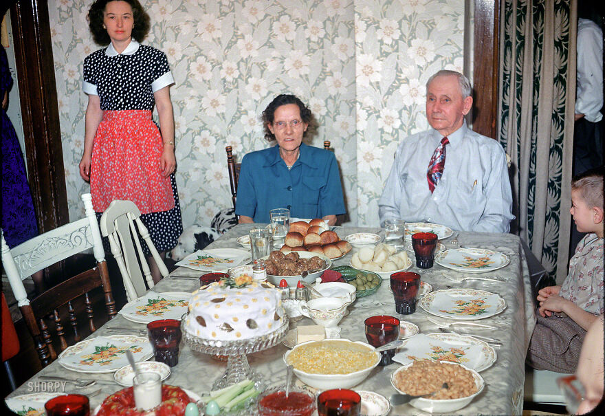Abe And Julia's 51st Wedding Anniversary Dinner, 1952, Blue Earth, Minnesota