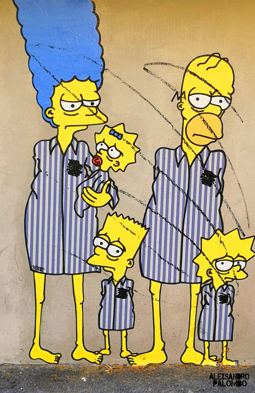 The Simpsons Holocaust Mural Was Targeted By 'Anti-Semitic' Vandalists At Shoah Memorial Museum In Milan (9 Pics) The Simpsons Holocaust Mural Was Targeted By 'Anti-Semitic' Vandalists At Shoah Memorial Museum In Milan (9 Pics)