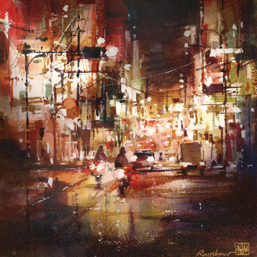 The City At Night: I Painted A Series Of Watercolor Cityscapes, Here Are My Personal Favorites (5 Pics) The City At Night: I Painted A Series Of Watercolor Cityscapes, Here Are My Personal Favorites (5 Pics)