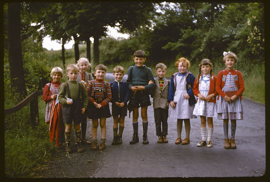 German Schoolchildren Somewhere In The Rhineland, West Germany, 1958