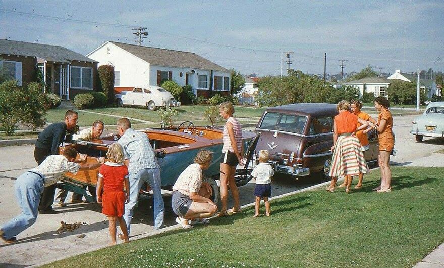 Getting The Boat Ready For Vacation, 1953