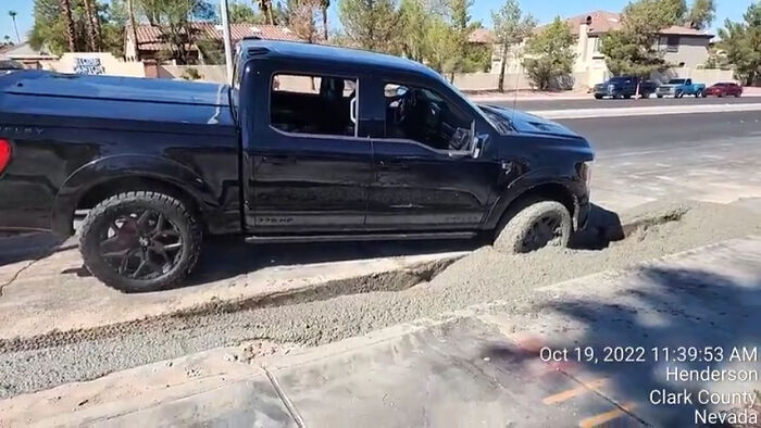Idiot In A Shelby Gets Stuck In Fresh Cement