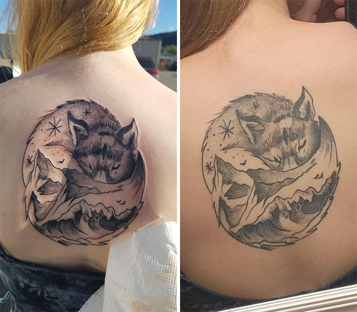 First Tattoo At 18. Fresh (September 2018) And Now (January 2022), Aged 3 Years 4 Months