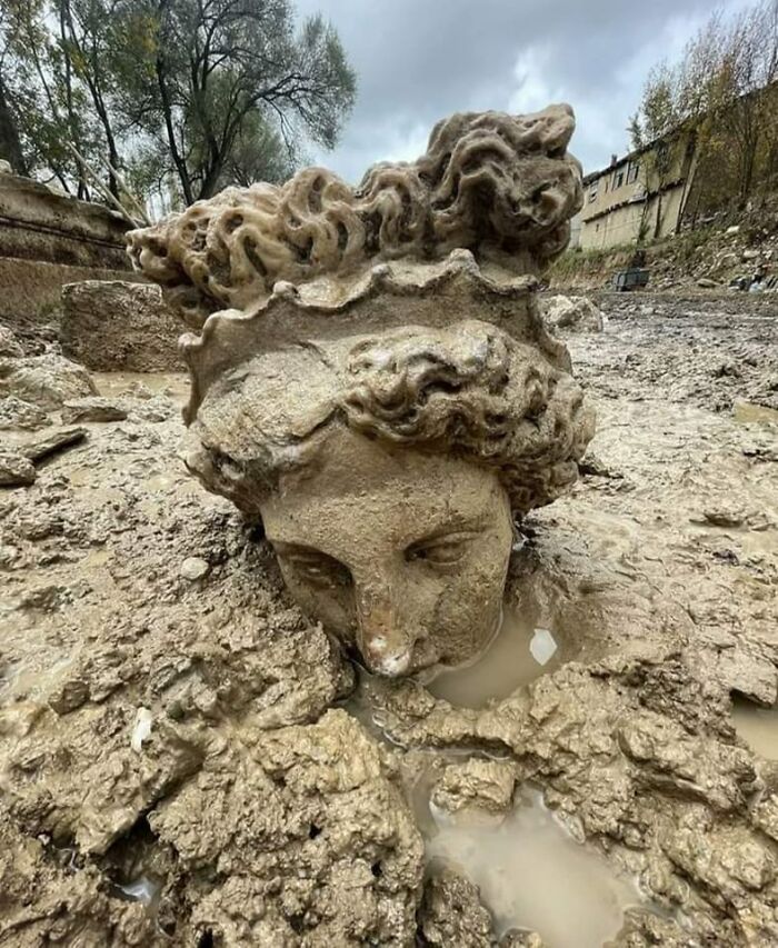 Part Of The Aphrodite Statue Re-Emerges After More Than Two Millennia In The Ancient City Of Aizanoi, Greece