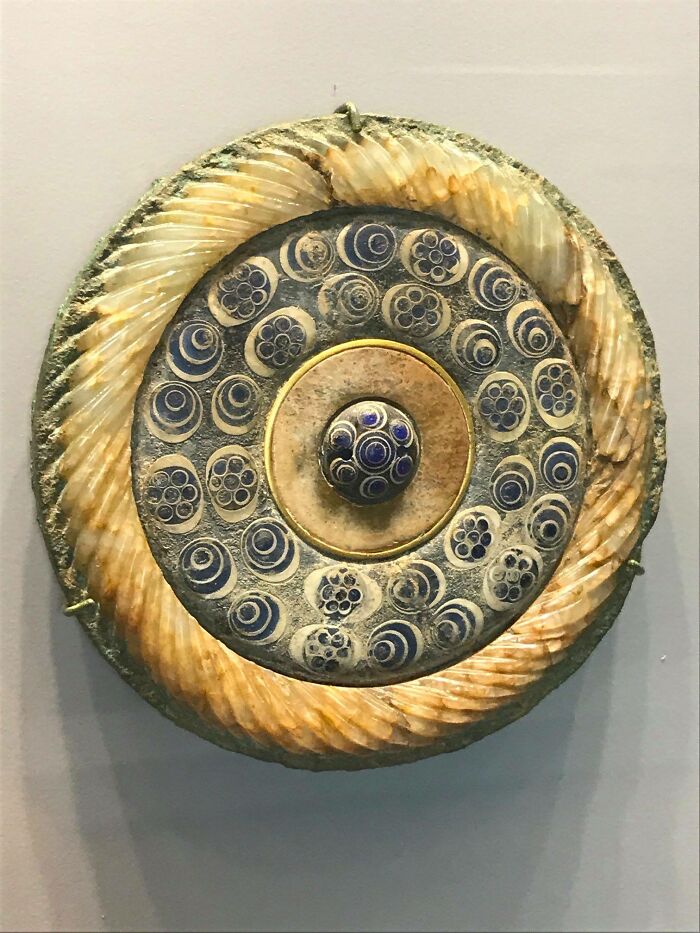 Circular Mirror Or Cover With Jade And Glass Overlays_china_zhou Dynasty, Warring States Period, 475-221 Bce_harvard Fogg Art Museum, Cambridge Ma