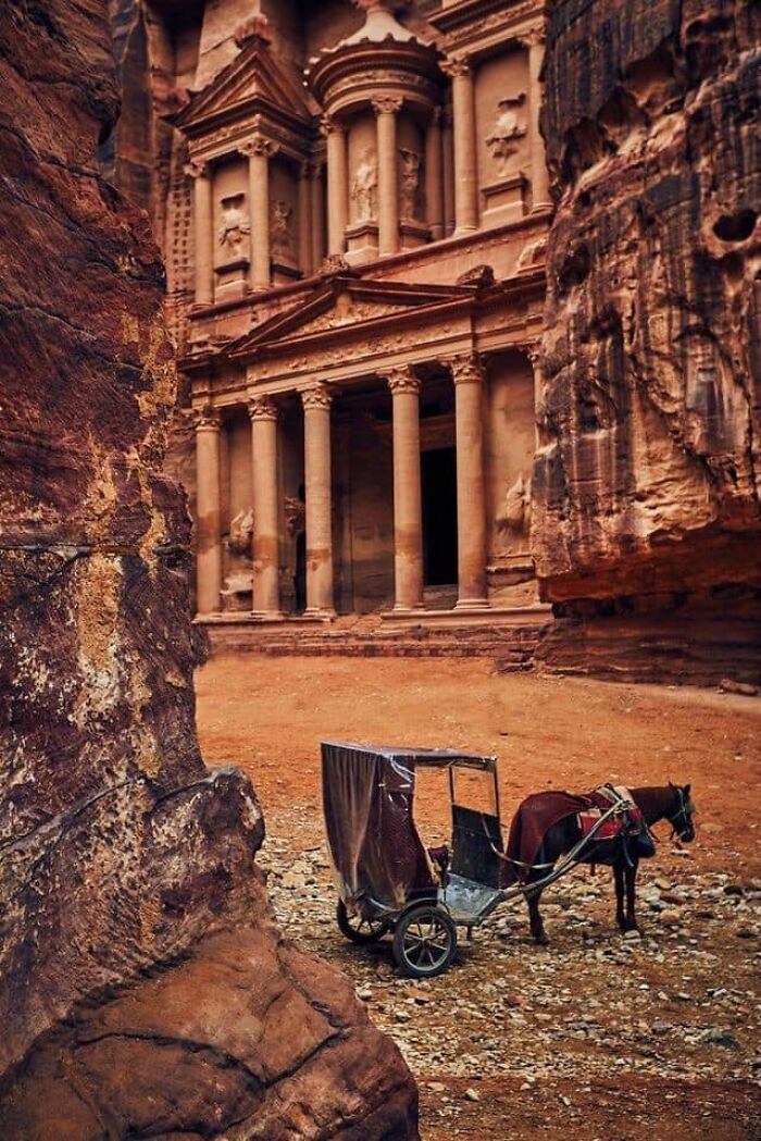 This Building, Known As The Treasury Is One Of A Series Of Buildings In Petra That Was Built By The Nabateans Who Followed A Pagan Religion And Were Closely Linked To The People Of Thamud. They Were Renowned For Their Elaborate Skill Of Carving Into Rocks