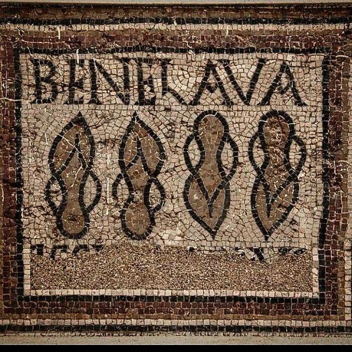 A Floor Mosaic Found At The Entrance Of A Roman Bath In The Timgad Antique City In Algeria With The Writing "Bene Lava" ("Good Wishes") It Dates Back To The 1st And 2nd Centuries Ce