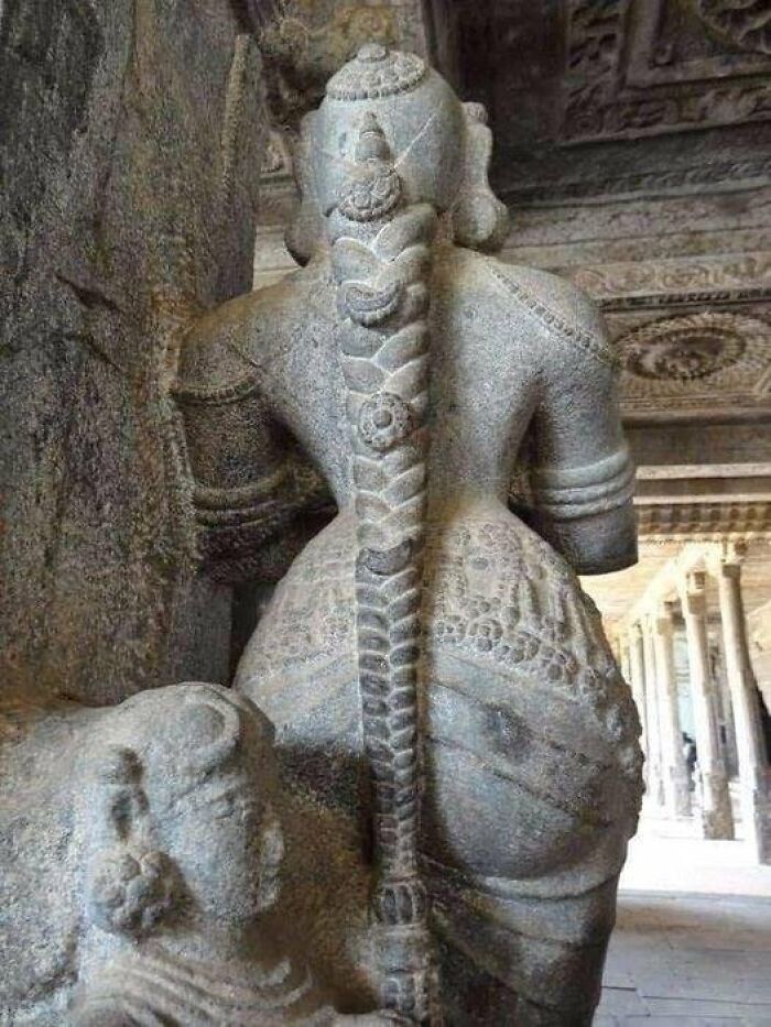 Look At The Long Locks Of Hair Perfectly Chiseled On Stone..on A Magnificent Statue Which Is More Than 1000 Years Old !!