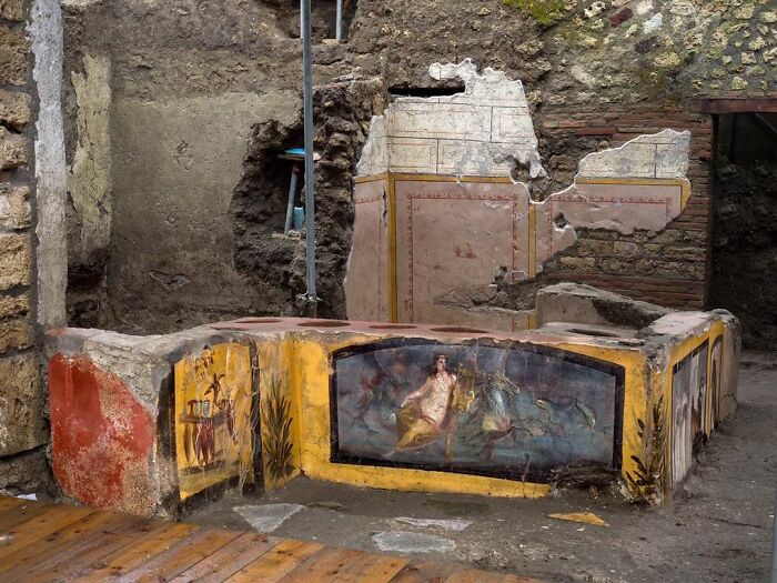 2000 Year Old Ancient Fast Food Shop In Pompeii, Were Highly Decorated And Cheap