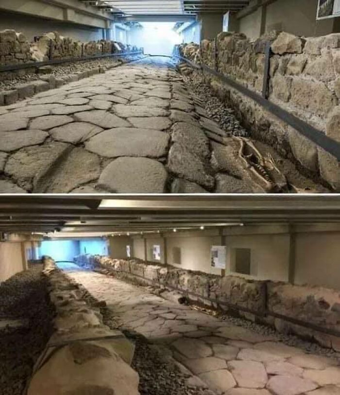 The 2000-Year-Old Roman Road With 3 Skeletons Beneath A McDonald's Restaurant In Rome, Italy