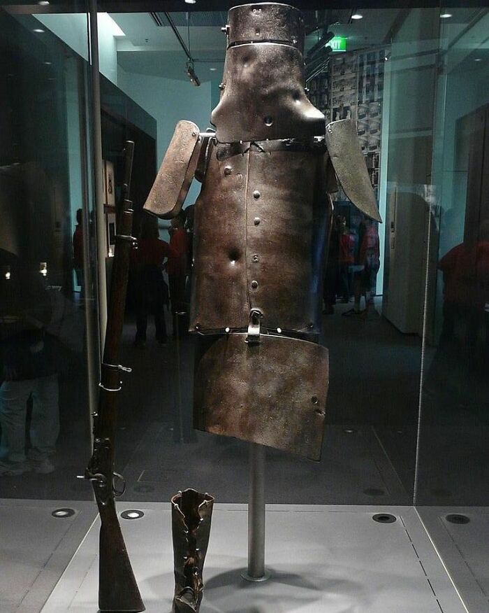 The Armour Of Ned Kelly, With His Snider-Enfield Rifle And One Of His Boots
