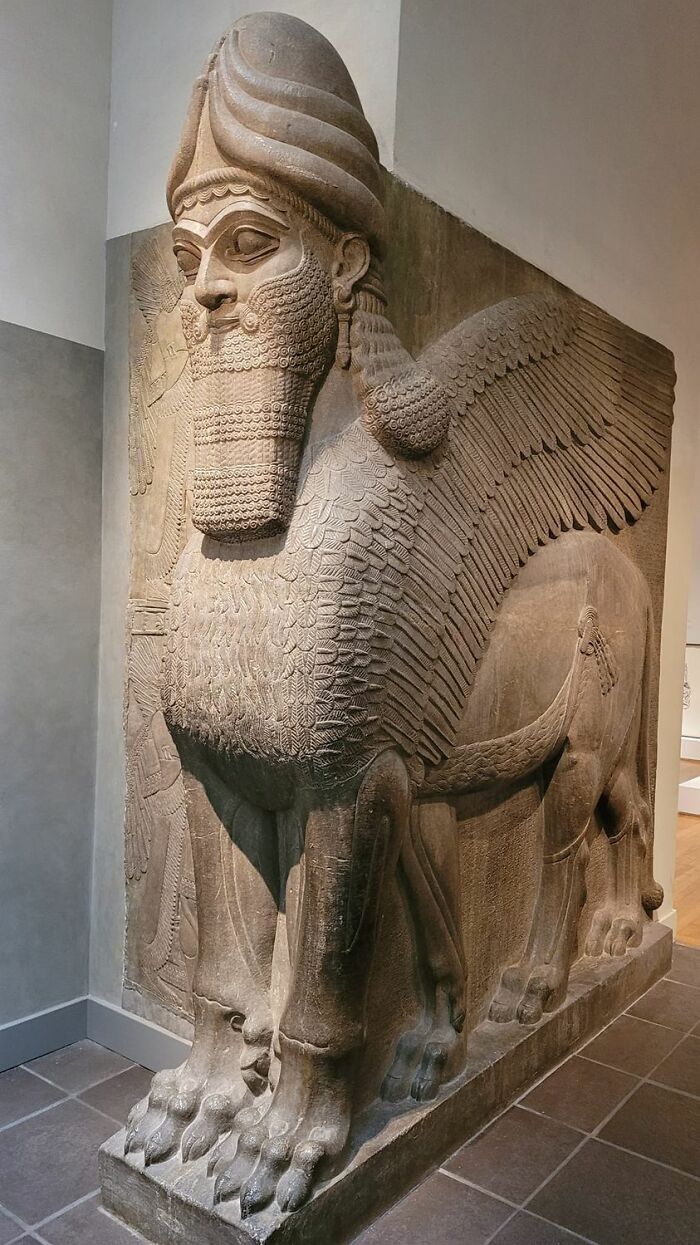 An Assyrian Lamassu, Discovered In The Ruins Of The Ancient City Of Nimrud
