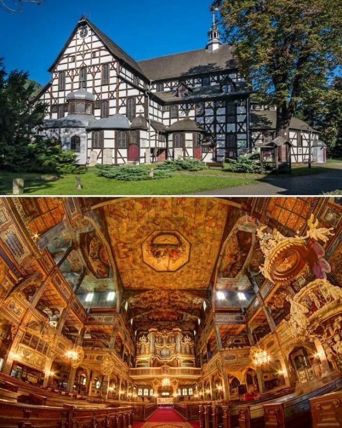 The Holy Trinity Church Of Peace In Świdnica, Poland, Is The Largest Wooden Baroque Temple In Europe (44 M Long And 30.5 M Wide)