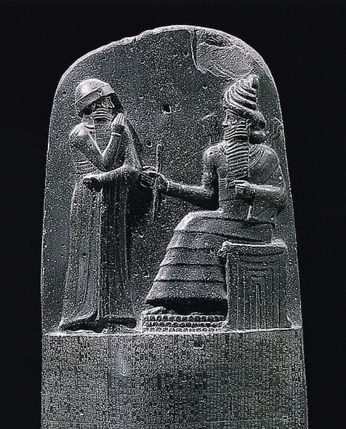 The Upper Part Of The Stela Of Hammurabis' Code Of Laws