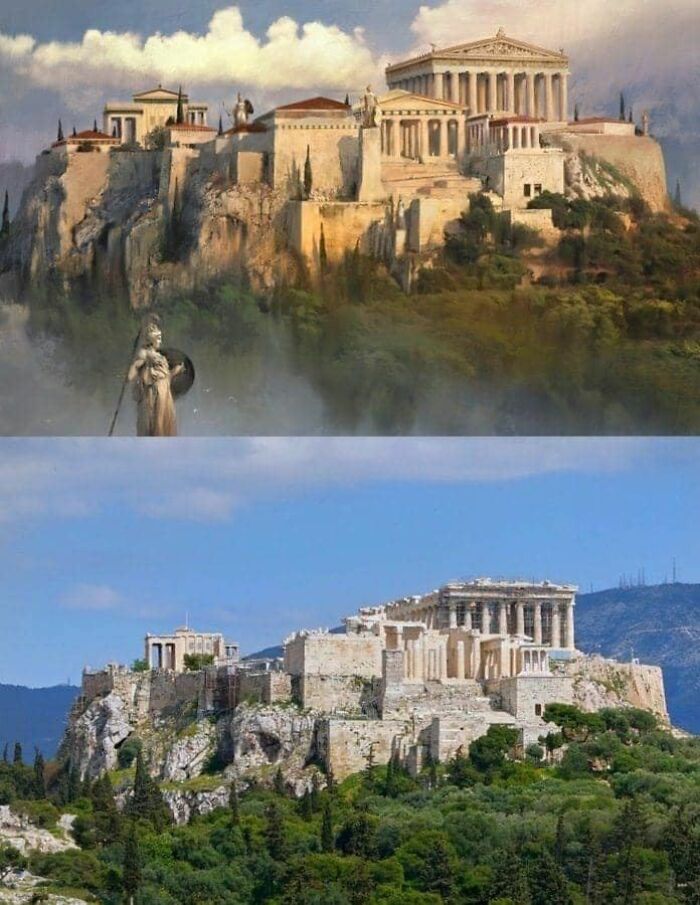 Acropolis Athens Then And Now
