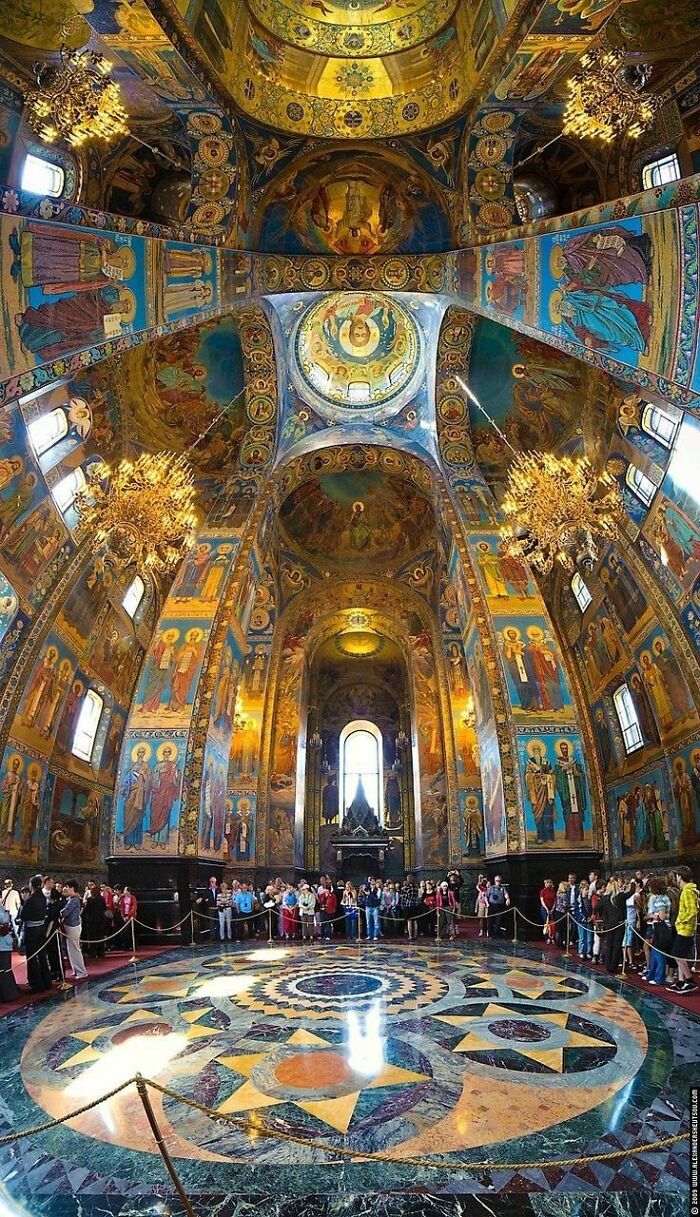 The Church Of The Savior On Spilled Blood Is One Of The Most Colorful And Ornate Landmarks In All Of Europe. Inside, Colorful Mosaics, Italian Marble And Precious Stones Decorate The Walls And Ceilings