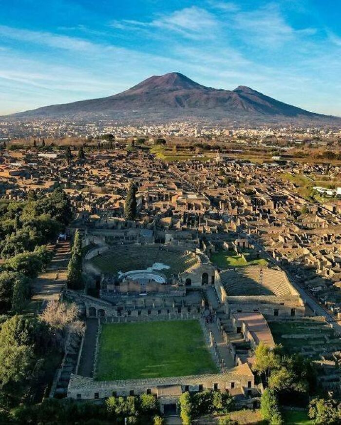 Pompeii Ruins From Above