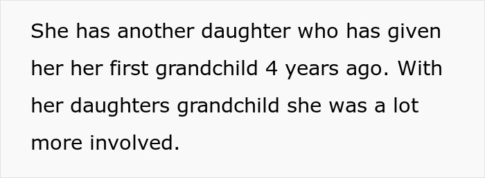 Text discussing a grandmother becoming more involved with her second grandchild. Text discussing a grandmother becoming more involved with her second grandchild.