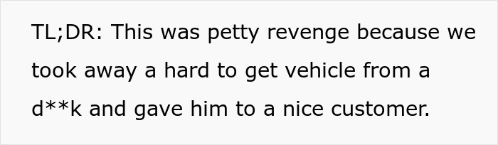 Customer’s Entitlement Backfires When Car Dealership Cancels The Deal Last-Minute And Sells The Vehicle To Someone Else 
