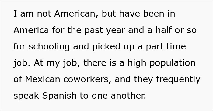 Workplace Drama Arises After Mexican Workers Mistakenly Assume Their New Coworker Doesn't Understand Spanish, Start Badmouthing Her Workplace Drama Arises After Mexican Workers Mistakenly Assume Their New Coworker Doesn't Understand Spanish, Start Badmouthing Her