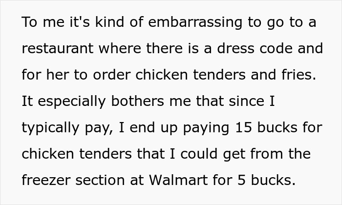 "Am I A Jerk For Refusing To Take My Girlfriend To Nice Places Because She Eats Like A Kid?" "Am I A Jerk For Refusing To Take My Girlfriend To Nice Places Because She Eats Like A Kid?"