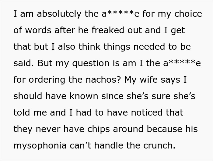 Man Orders Nachos And Causes A Family Fight Because He Couldn’t Get The Hint That His BIL With Autism Would React Badly
