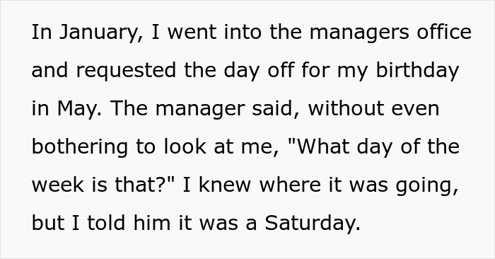 Grocery Store Manager Attempts To Introduce A 'No Time Off On Weekends' Policy, Worker Isn't Happy With It At All And Quits