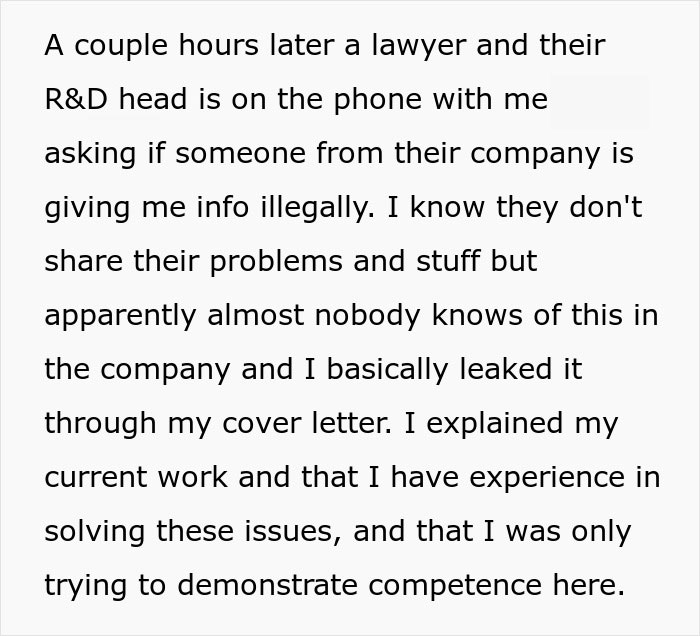"The Call Should Have Ended There": Guy Tries To Impress Company With His Cover Letter, A Lawyer Calls Him Instead "The Call Should Have Ended There": Guy Tries To Impress Company With His Cover Letter, A Lawyer Calls Him Instead
