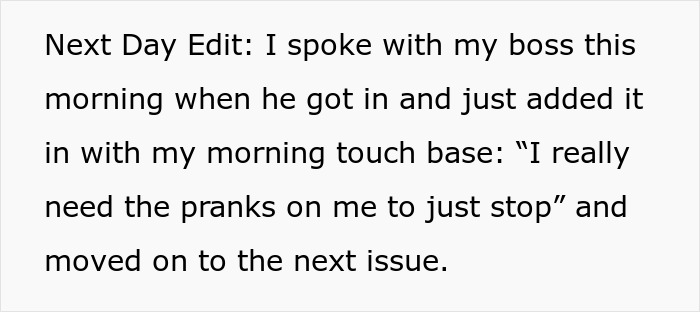Woman Praised For Standing Up To Obnoxious Office Prankster Making Her “Lose Her Sanity” With All The Pranking Woman Praised For Standing Up To Obnoxious Office Prankster Making Her “Lose Her Sanity” With All The Pranking