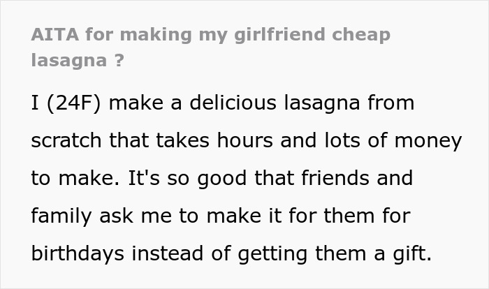Woman Mocks GF’s Signature Lasagna, Gets Insulted After She Serves Her A Premade One The Next Time Woman Mocks GF’s Signature Lasagna, Gets Insulted After She Serves Her A Premade One The Next Time