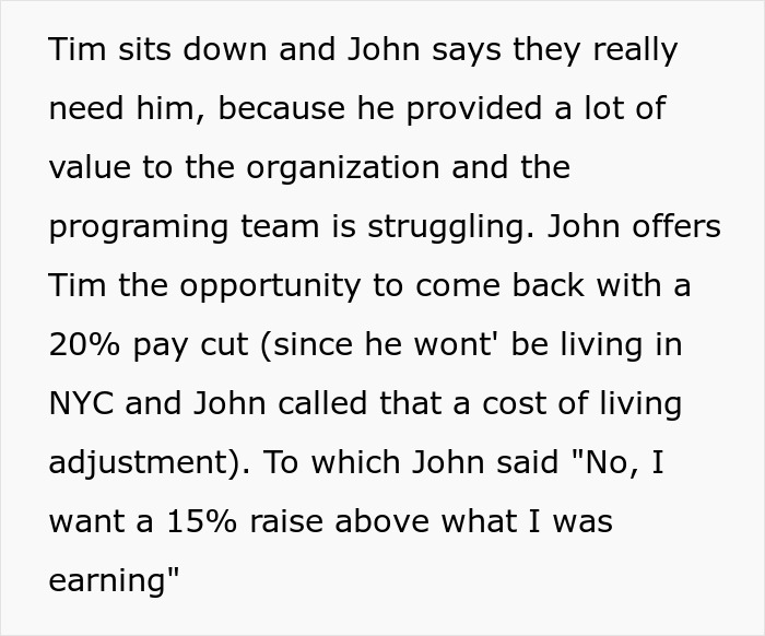 Boss Tells Senior Programmer To Move Back To NYC For Work, So He Quits, And The Company Quickly Realizes How Essential He Was Boss Tells Senior Programmer To Move Back To NYC For Work, So He Quits, And The Company Quickly Realizes How Essential He Was