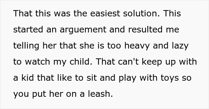“Am I The Jerk For Telling My Sister She Is Too Heavy And Lazy To Watch My Kid?”