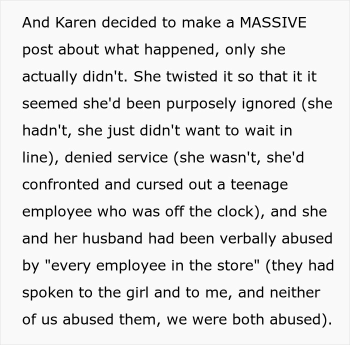 “We Don’t Take Abuse At My Store”: Karen's Lies About Department Store Backfire Spectacularly, Making Her The Laughingstock Of The Town “We Don’t Take Abuse At My Store”: Karen's Lies About Department Store Backfire Spectacularly, Making Her The Laughingstock Of The Town