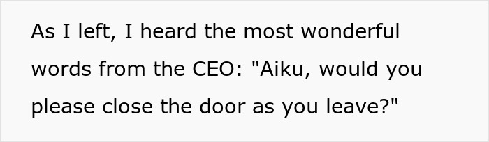 "She Marched Straight Into The CEO’s Office”: Woman Presents Coworker's Work As Her Own, Gets Exposed Right In Front Of The CEO "She Marched Straight Into The CEO’s Office”: Woman Presents Coworker's Work As Her Own, Gets Exposed Right In Front Of The CEO