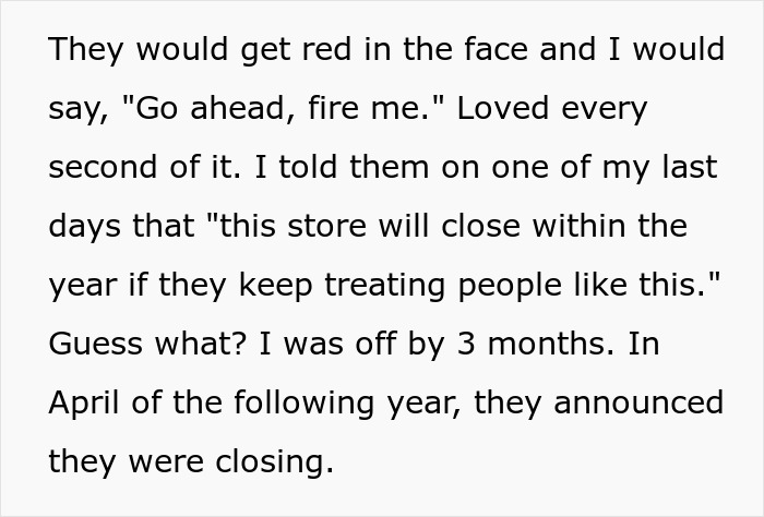 Grocery Store Manager Attempts To Introduce A 'No Time Off On Weekends' Policy, Worker Isn't Happy With It At All And Quits