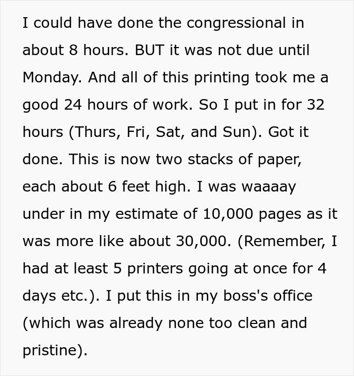 "Print Out The Internet? Yes Ma'am": Employee Shows Boss Just How Stupid Her Request Is By Following It To The Letter "Print Out The Internet? Yes Ma'am": Employee Shows Boss Just How Stupid Her Request Is By Following It To The Letter