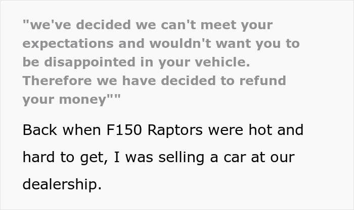 Customer’s Entitlement Backfires When Car Dealership Cancels The Deal Last-Minute And Sells The Vehicle To Someone Else 
