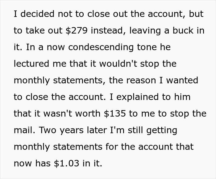 Customer Comes Up With A Simple Yet Genius Revenge Plan After Bank Doesn't Let Them Close Their Account For Free Customer Comes Up With A Simple Yet Genius Revenge Plan After Bank Doesn't Let Them Close Their Account For Free
