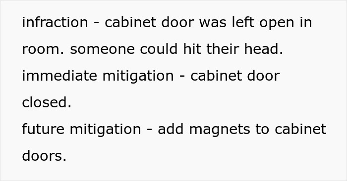 "Cabinet Door Was Left Open In Room": Employees Keep Reporting Ridiculous Safety Violations, This Guy Figures Out Why
