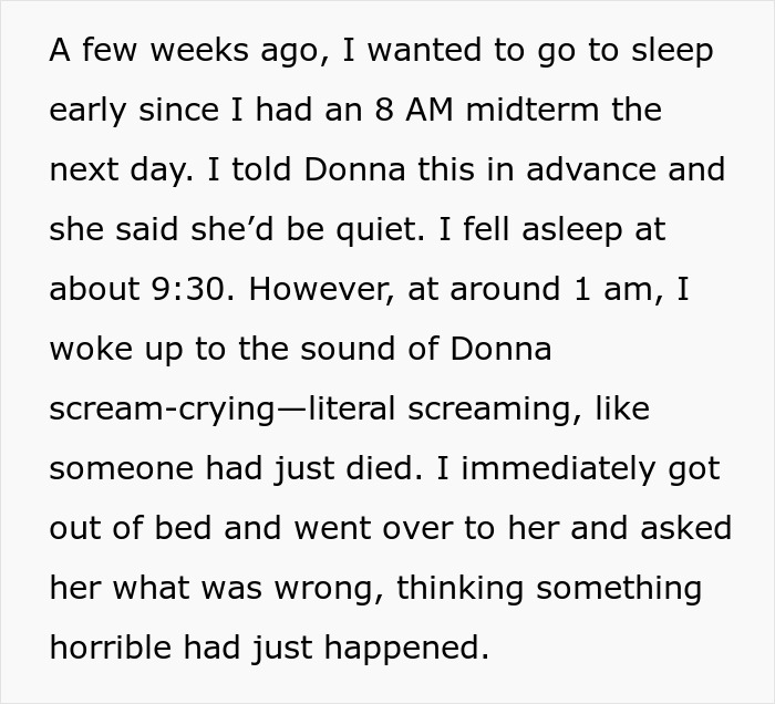 Woman Quits Helping When Roommate Won’t Calm Down For 1.5 Hours And Asks Her To Leave The Room, Results In The Silent Treatment Woman Quits Helping When Roommate Won’t Calm Down For 1.5 Hours And Asks Her To Leave The Room, Results In The Silent Treatment