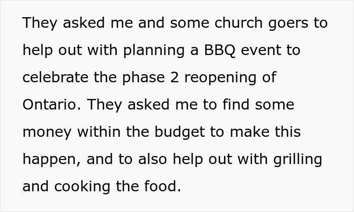 Person Asks If They Were A Jerk To Refuse To Plan A BBQ Event For Their Church For Free