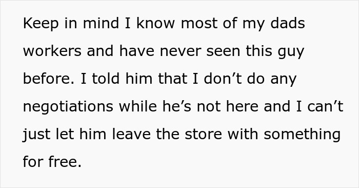 “You Must Not Know Your Boss Very Well”: Boss’s Child Shuts Down Entitled Customer Who Tried To Get Product For Free By Claiming To Know The Boss “You Must Not Know Your Boss Very Well”: Boss’s Child Shuts Down Entitled Customer Who Tried To Get Product For Free By Claiming To Know The Boss
