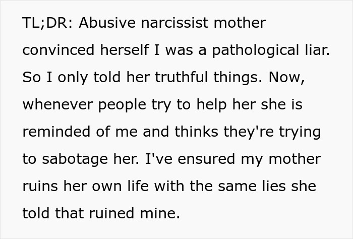 “You Can’t Say I Didn’t Warn Her”: Woman Exacts Petty Revenge On Narcissistic Mother By Only Telling Her The Truth