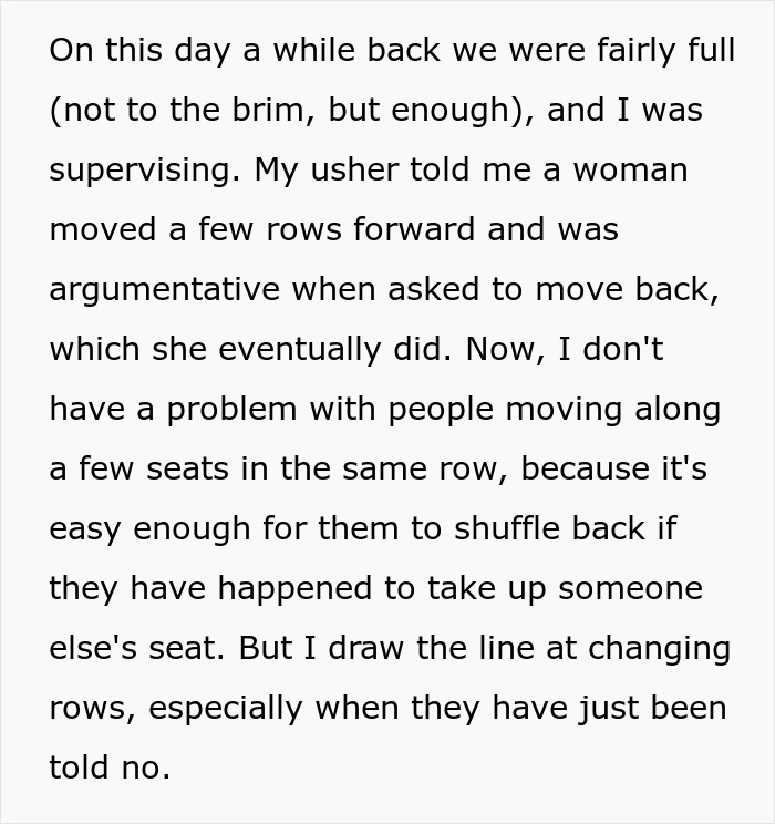 “She Flat-Out Refuses To Move”: Entitled Woman Ignores Theater Policy, Ends Up Learning Lesson The Embarrassing Way