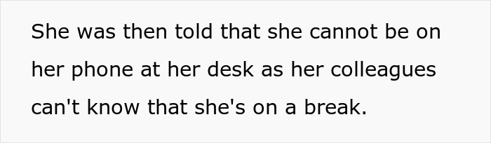 “She Took Breaks As Frequently As The Smokers Did”: Employee Gets Reported For Being On Her Phone During Lunchtime, Ends Up Maliciously Complying “She Took Breaks As Frequently As The Smokers Did”: Employee Gets Reported For Being On Her Phone During Lunchtime, Ends Up Maliciously Complying