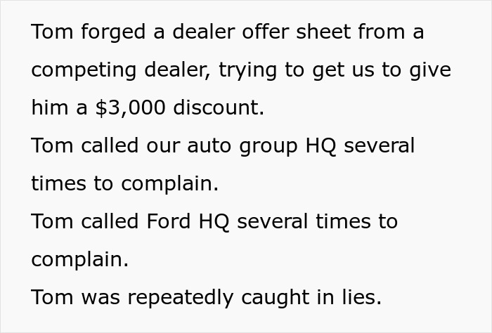 Customer’s Entitlement Backfires When Car Dealership Cancels The Deal Last-Minute And Sells The Vehicle To Someone Else 