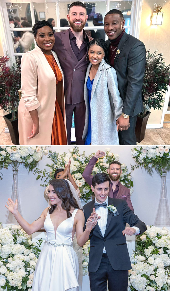Surprise, Lauren Speed And Cameron Hamilton With Iyanna McNeely And Jarrette Jones Flew To Vegas To Help This Love Is Blind Superfan Couple Tie The Knot